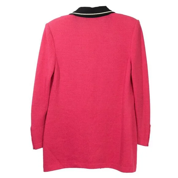 St John Collection Catalina Knit Blazer Pink Power Jacket 90s Style Barbiecore - Picture 4 of 10